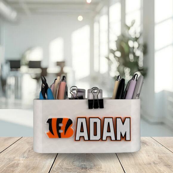 Personalized Cincinnati Bengals Desk Organizer, Bengals Gift, Desk Accessories - Picture 9 of 10